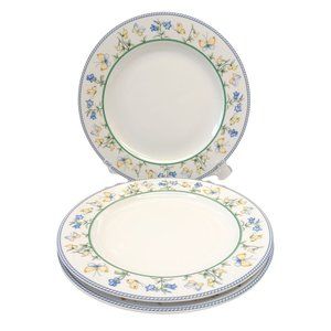 Set/3 Lubiana Poland China 10.25" Dinner Plates butterflies flowers rope trim